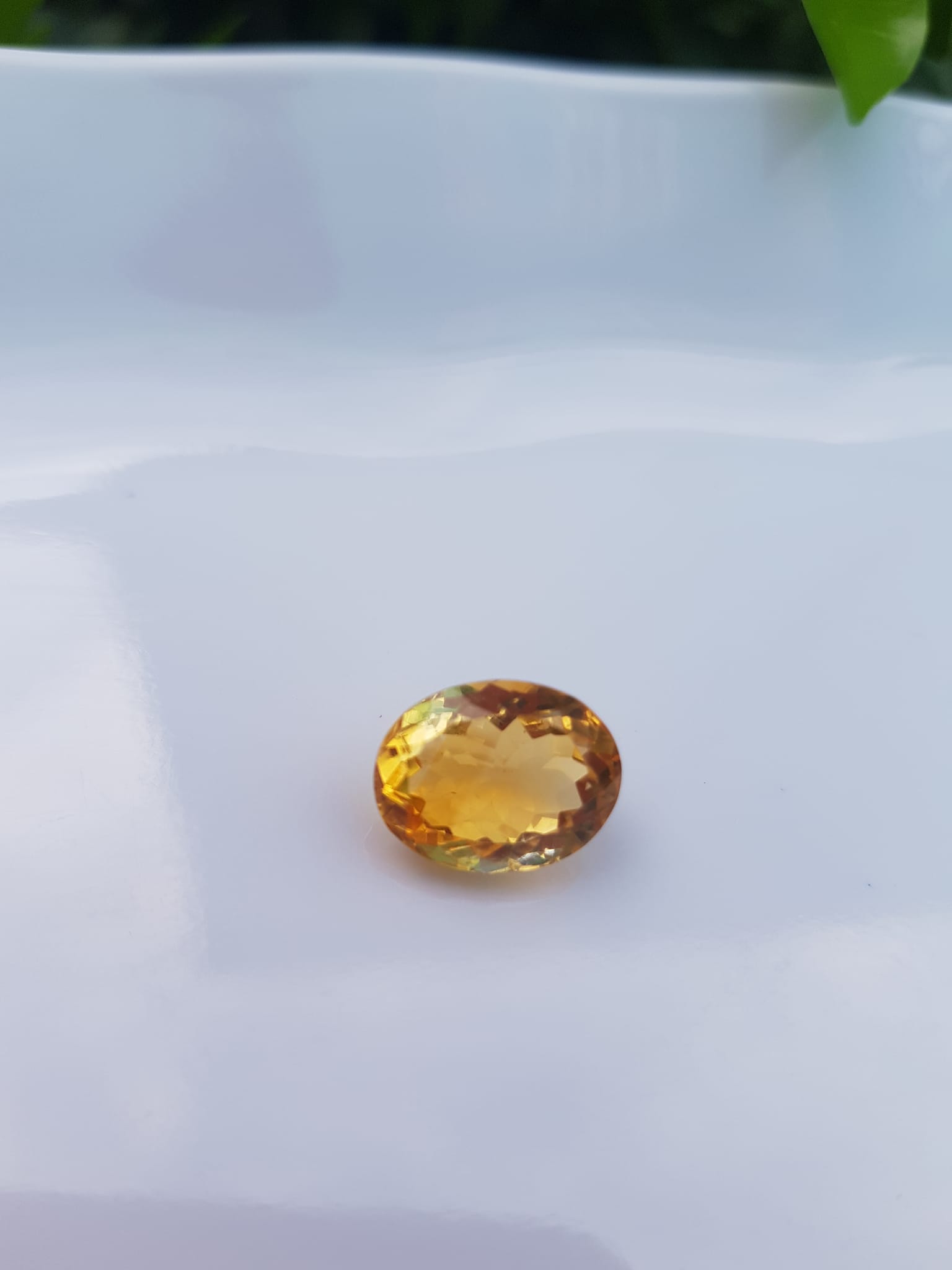 Mặt Nhẫn Oval Màu Vàng Đẹp như hoa Đá Citrine tự nhiên Size hạt 13mm x 9,8mm x 7mm ạ