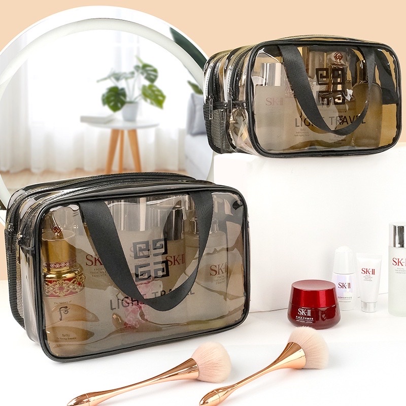 Set 3 Túi Đựng Mỹ Phẩm Trong Suốt Chống Thấm Nước Đa Dạng Kích Thước Đi Biển Đi Bơi Tiện Lợi Du Lịch