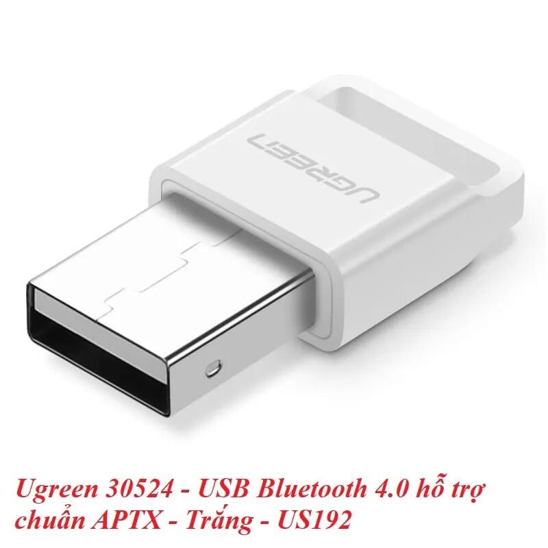 Ugreen UG30443US192TK BT 4.0 màu Trắng USB nhận Bluetooth hô trợ APTX - HÀNG CHÍNH HÃNG