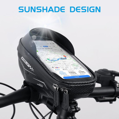 Túi tay lái trước khung xe đạp với màn hình cảm ứng