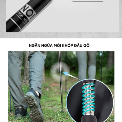Gậy Leo Núi Hợp Kim Nhôm, siêu nhẹ 230g, gấp gọn 30cm tiện lợi đem theo đi dã ngoại, trekking, phượt - Hãng dododios