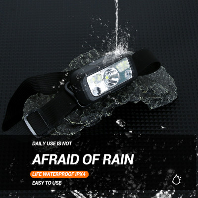 Đèn Pin LED Đội Đầu Sạc USB - cảm ứng ánh sáng, chống nước dùng ngoài trời - hàng nhập khẩu