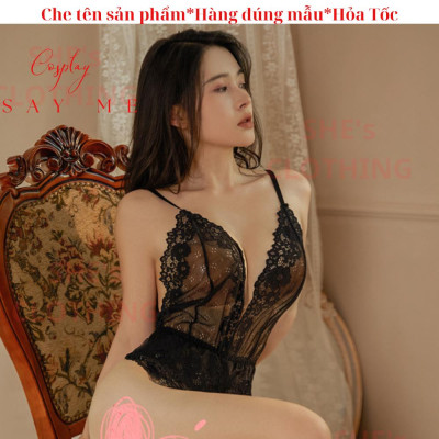 Bodysuit Ren Hở Lưng Sexy, Đồ Ngủ Liền Thân Gợi Cảm,Bodysuit Ren Mềm Mại, Co Dãn Sexy, Bodysuit Nữ Gợi Cảm C016