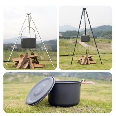 Nồi cắm trại CAMPLEADER dạng treo cho 5-6 người chất liệu Nhôm oxit chống dính nấu ăn dã ngoại Đi bộ đường dài