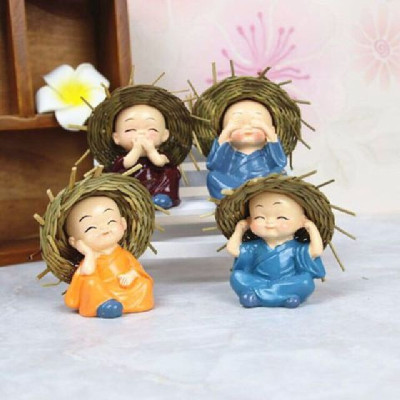 Bộ tượng 4 chú tiểu-tượng phật phong thủy,trang trí xe ô tô