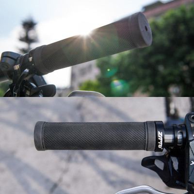 2 Cái tay cầm xe đạp leo núi, cao su chống trượt hiệu quả, phù hợp với ghi đông xe đạp 22,2mm