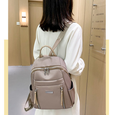 Balo Nữ Cao Cấp, Balo Hàn Quốc Dây Kéo Đôi Cho Nữ Vải Oxford Chống Thấm, Ngăn Chứa Rộng Rãi