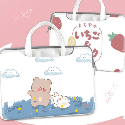 Túi xách da chống sốc laptop máy tính , túi công sở nữ cặp đựng laptop cute dễ thương