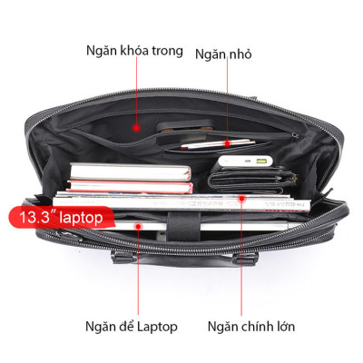 Cặp công sở nam da bò cao cấp BHM5019 Túi xách, cặp văn phòng, cặp giáo viên