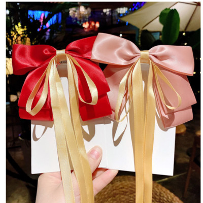 Kẹp Tóc Nơ Phối Dây Ruy Băng Phong Cách Hàn Quốc