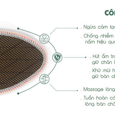 Lót giày lưới 1 lớp Hương Quế CI-05 làm từ vải lưới 1 lớp - vải cotton - bột quế giúp êm chân - ấm chân - phòng cảm cúm và cải thiên sức khỏe