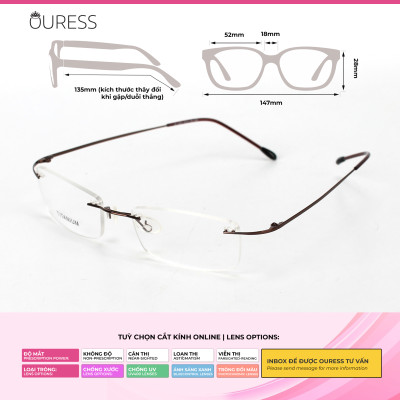 Gọng kính 3022 1382 hợp kim khoan ốc thời trang nam nữ OURESS