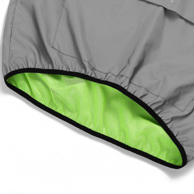 Wosawe Men Reflective Cycling Jacket Windproof Hooded Bike Jacket Coat for Running Hiking Walking Night Safety Jacket