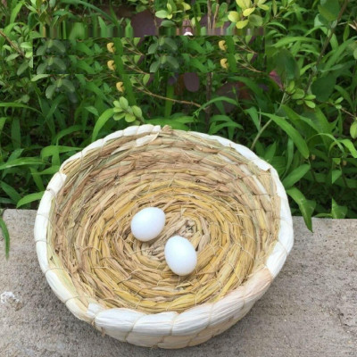 1 tổ đẻ đan rơm dùng cho cu gáy, bồ câu (rất rộng rãi và thoải mái)