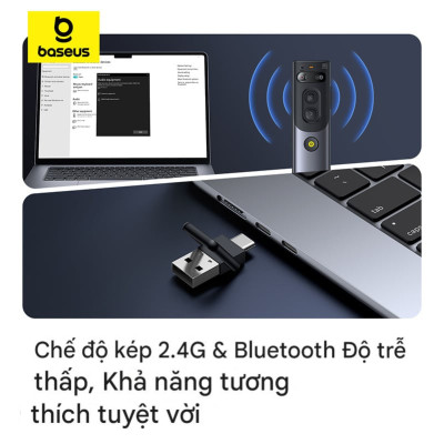 Bút Trình Chiếu Thông Minh Baseus Orange Dot AI Voice (Dual-Laser, AI-Powered Voice-to-Text) - Hàng chính hãng