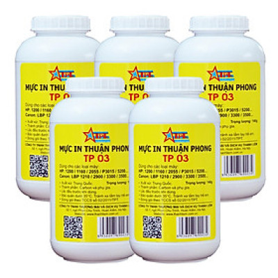 (Bộ 5 chai) Mực đổ Thuận Phong TP03 dùng cho máy in HP / Canon – Hàng Chính Hãng