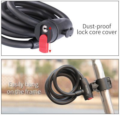 Khóa cáp xe đạp chống trộm an toàn , đa chức năng
