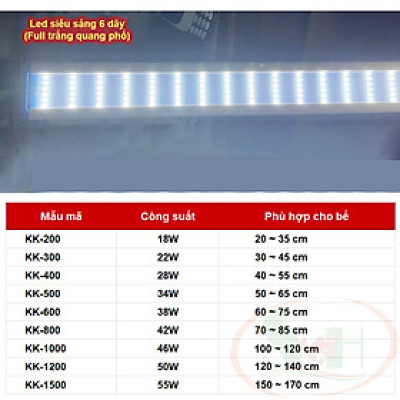 Đèn led KaoKui Aquarium Light KK series trắng quang phổ bể thủy sinh cá tép cảnh