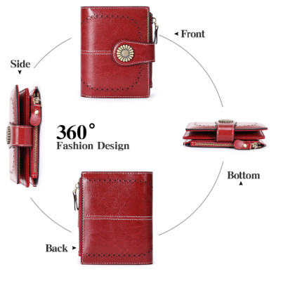 Ví nữ 100% da bò thật cao cấp phong cách mới