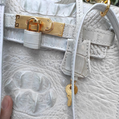 Túi xách nữ size 25 có dây đeo. Da cá sấu BẠCH TẠNG - ĐẸP TINH KHIẾT!