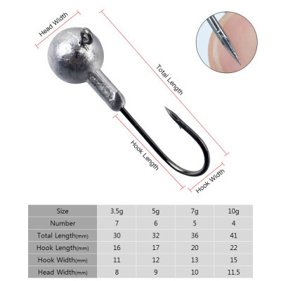 32 Cái Móc Câu Cá Đầu Tròn Để Câu Cá Đáy Nước Mặn, Với Hộp đựng