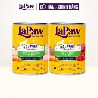 Pate cho chó - mèo laPaw Gourmet cao cấp dạng nhuyễn hộp 375g