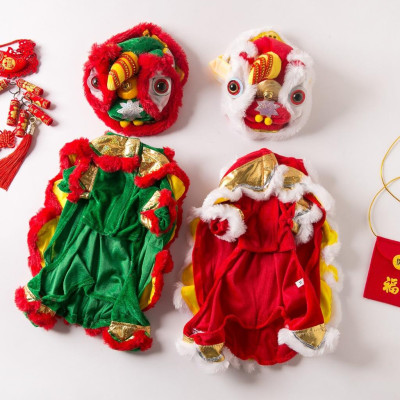 Bộ trang phục múa lân đáng yêu dành cho thú cưng , Lân Đầu Rời. Quần áo Trung Thu cho  Chó Mèo