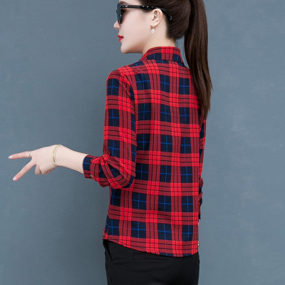 Áo sơ mi nữ dài tay kẻ caro thời trang công sở Haint Boutique HB49