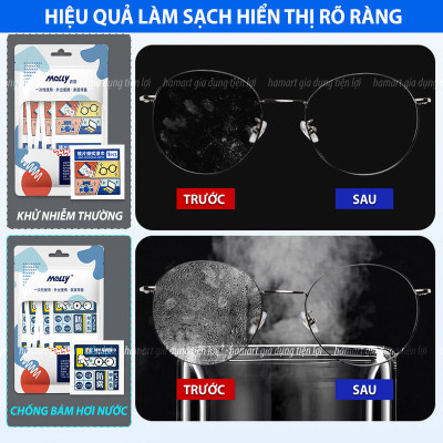 100 Miếng Giấy Lau Kính Cận Dùng 1 Lần Melly Khăn Lau Kính Mắt Khử Khuẩn Đa Năng Chống Hơi Nước
