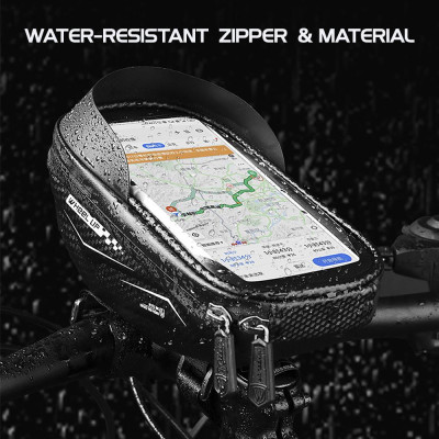 Túi tay lái trước khung xe đạp với màn hình cảm ứng
