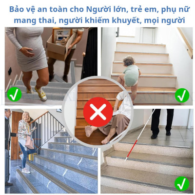 Nẹp Nhôm Chống Trơn Trượt Cầu Thang Chữ L Chống Thấm Nước, Té Ngã An Toàn Cho Trẻ Em, Người Lớn