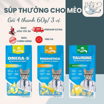 [Giá sỉ] Súp Thưởng Cho Mèo MR.VET có Omega 3, Prebiotics, Taurine-Hỗ Trợ Tiêu Hóa,Sức Khỏe Tim Mạch