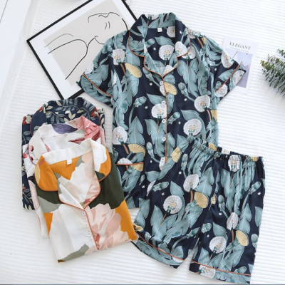 Bộ Đồ Pijama Nữ Cao Cấp Azuno BN0045 Mặc Nhà Ngắn Tay Chất Liệu Cotton Lụa Mặc Mùa Hè Rất Mát