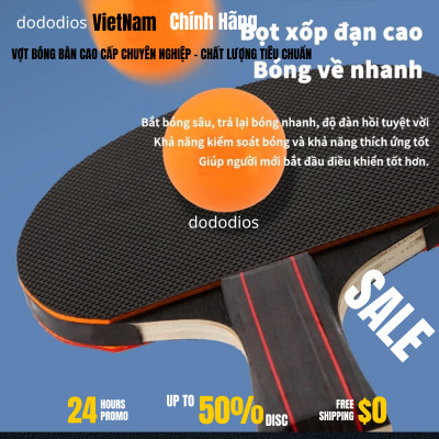 Vợt bóng bàn cốt gỗ cao cấp đảm bảo tiêu chuẩn thi đấu chuyên nghiệp - Hàng chính hãng dododios