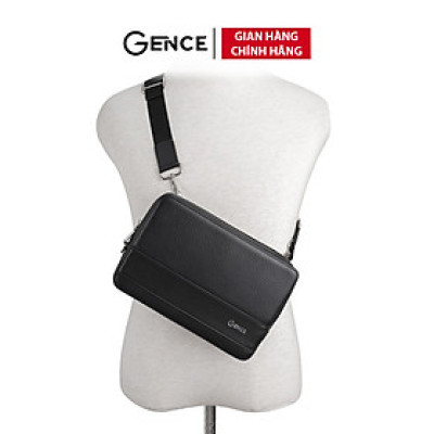 Túi Đeo Chéo Túi Da Nam Cầm Tay GENCE TC02 Chất Liệu Da Bò Cao Cấp Màu Đen