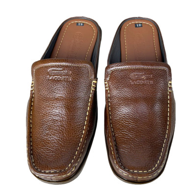 Giày sục nam Trường Hải da bò màu vàng trơn đế kếp may chắc chắn  SP039