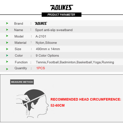 Băng đô thể thao Nam Nữ cao cấp AOLIKES A-2101 Sport Anti-Slip Sweatband