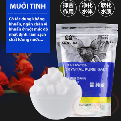 Viên nén muối khoáng Sunsun Sterilization Salt xử lý bệnh dưỡng cá tép
