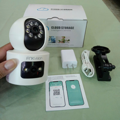Camera Wifi 2 Mắt 8MpX Siêu Nét Xoay 360 Độ - Đàm Thoại & Chống Trộm Hiệu Quả