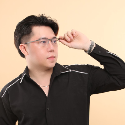 Gọng kính titanium T1182 nửa khung thời trang nam cao cấp siêu nhẹ siêu bền OURESS