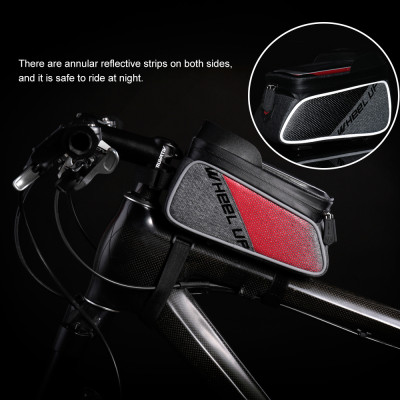 Túi treo sườn xe đạp chất liệu polyester chống nước có ngăn để điện thoại cảm ứng