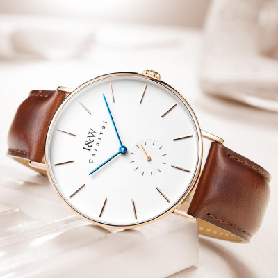 Đồng Hồ Nam I&W Carnival 8848G Chính Hãng Full Box Chống Nước Kính Chống Xước Dây Da Cao Cấp BH24T (Máy Pin-Quartz)