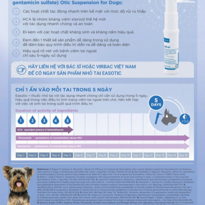 Thuốc Nhỏ Tai EASOTIC Virbac Trị Viêm Tai, Nấm Tai dành cho Chó (Dexoryl mẫu mới)
