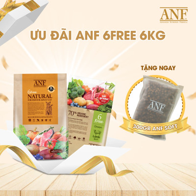 [DATE MỚI] Thức ăn hạt cho chó ANF 6FREE VỊ CÁ HỒI + CÁ TRẮNG 5.6KG nhập khẩu Hàn Quốc