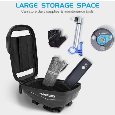 Túi tay lái trước khung xe đạp với màn hình cảm ứng