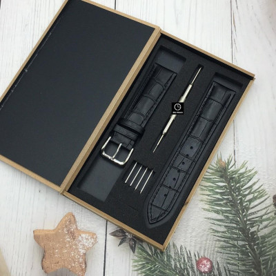 Dây Da Đồng Hồ Size 18mm 20mm 22mm Da Bò [Tặng Hộp Gỗ + Phụ Kiện]