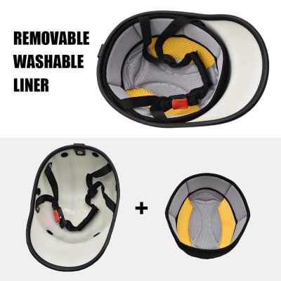 Mũ bảo hiểm thể thao có vành, Chất liệu ABS chống va đập với lớp PU bên ngoài chống thấm nước.