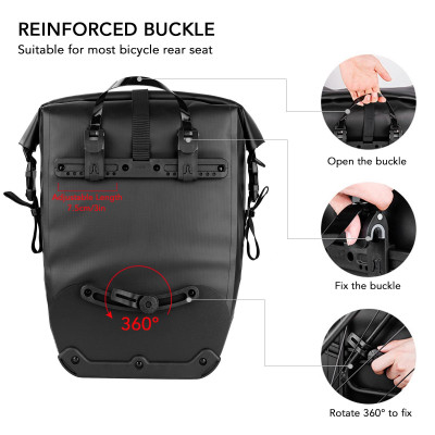 Túi ghế sau cho xe đạp, chất liệu PVC chất lượng cao, chống nước, Dung tích lớn lên đến 27L,có sọc phản quang