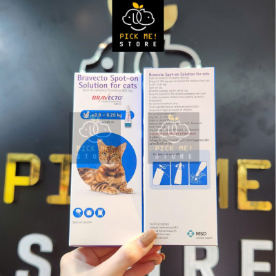 Nhỏ gáy BRAVECTO Trị Bọ Chét, Ve Rận, Rận Tai, Viêm da cho Mèo từ 2.8-6.25kg