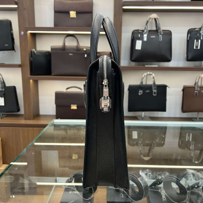 Cặp Da Nam Túi Xách Công Sở GENCE CTS21 Da Bò Khóa Số Cao Cấp Màu Đen